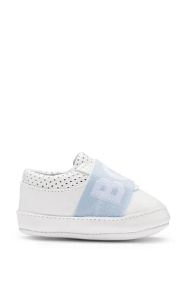 Baby shoes leather with branded strap