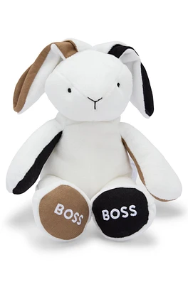 Branded faux-fur cuddly bunny for babies