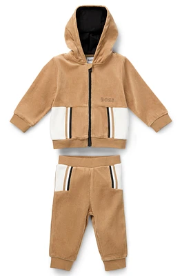 BOSS - Gift-boxed tracksuit for babies Brown