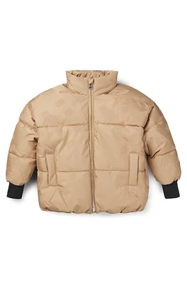 Kids' padded jacket with all-over monograms