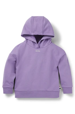 BOSS - Kids' oversize-fit hoodie with embroidered logo Purple