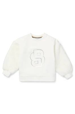 BOSS - Kids' sweatshirt with metallic-effect Double B monogram White