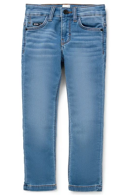 BOSS - Kids' slim-fit jeans blue stretch denim Patterned