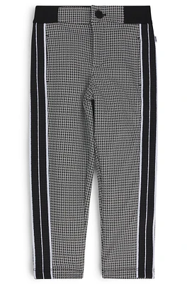 BOSS - Kids' regular-fit tracksuit bottoms with houndstooth pattern Black