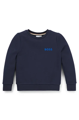 BOSS - Kids' sweatshirt fleece with logo print Dark Blue