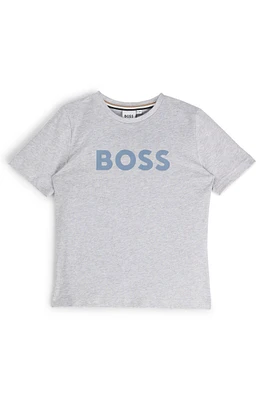 BOSS - Kids' regular-fit T-shirt cotton with logo print Light Grey