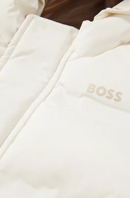 BOSS - Kids' hooded jacket with logo details Light Beige