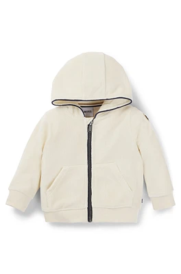 BOSS - Kids' hoodie velvet-effect cotton Light Beige