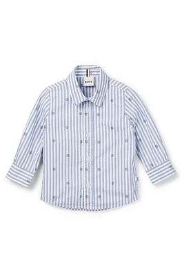 Kids' shirt striped cotton with Double B monograms