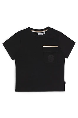 BOSS - Kids' T-shirt cotton with embroidered Double B monogram Black