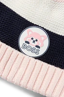 Baby beanie hat cotton with red-panda badge