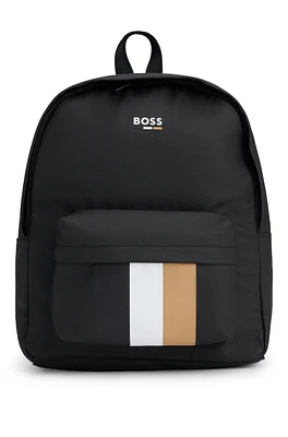 Kids' backpack with signature stripes and logo