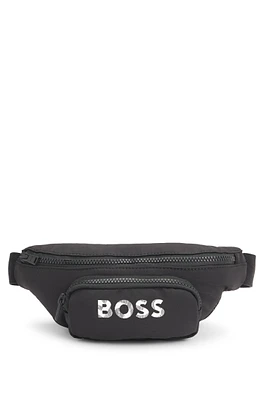 BOSS - Kids' belt bag in grained fabric and canvas - Black