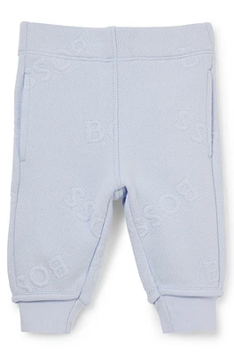 Baby cotton-blend tracksuit bottoms with logo details