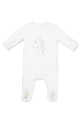 BOSS - Baby sleepsuit with logo artwork White