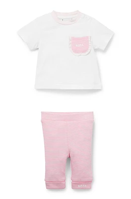 BOSS - Gift-boxed set of baby T-shirt and leggings White