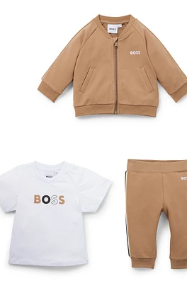 Gift-boxed three-piece tracksuit set for babies