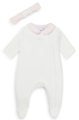 BOSS - Gift-boxed sleepsuit and headband for babies White