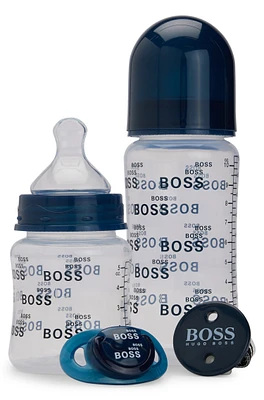 BOSS - Gift-boxed set of baby bottles, dummy and clip - Dark Blue