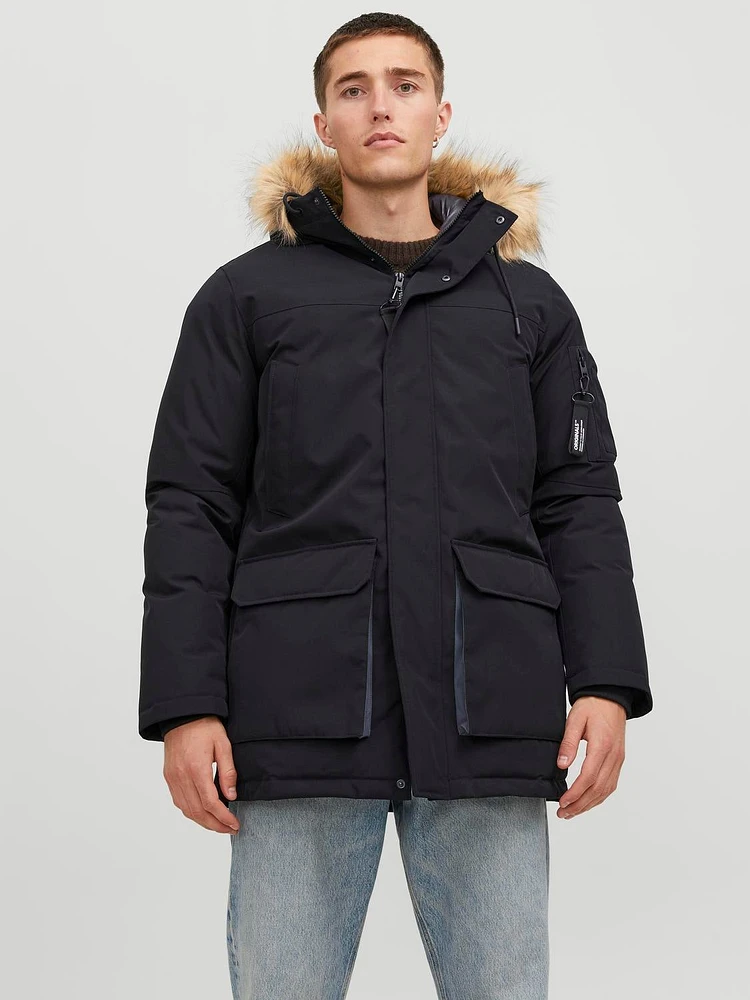 Regular Fit Hood with detachable faux fur edge Parka | Jack & Jones®