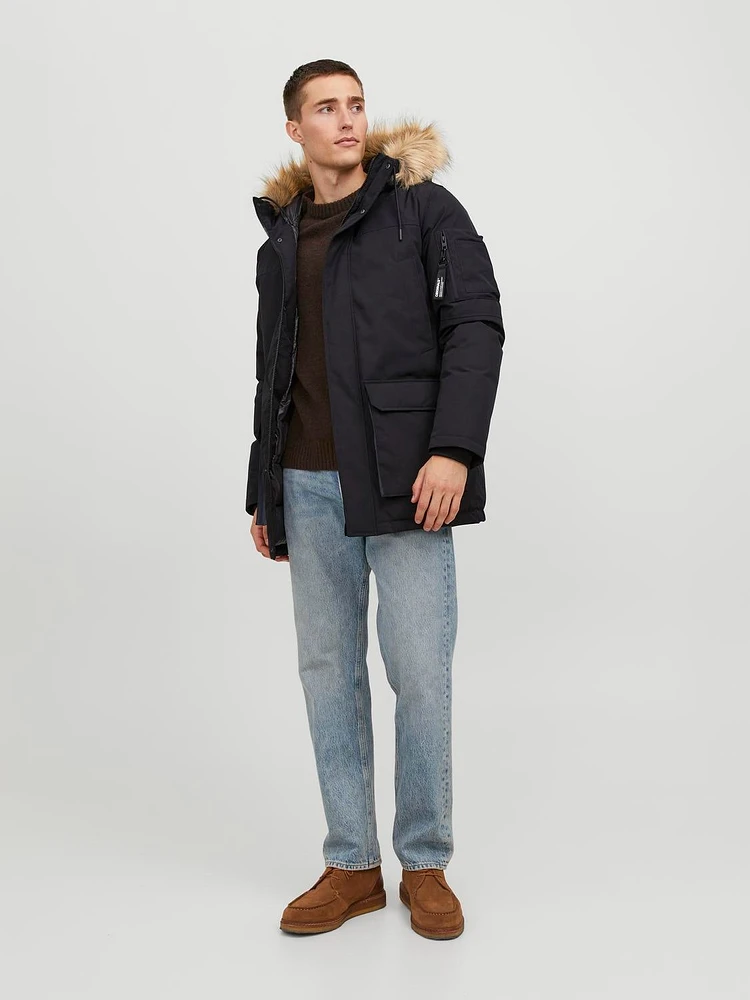 Regular Fit Hood with detachable faux fur edge Parka | Jack & Jones®