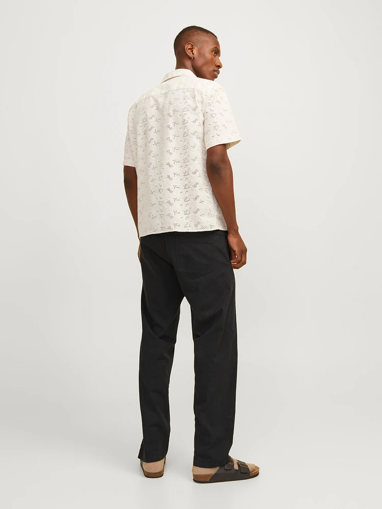 Pantalon mélange en lin à coupe décontractée | Jack & Jones