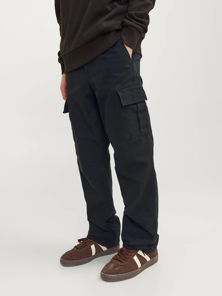 Pantalons cargo Wide Leg Fit Taille moyenne Ourlets repliés Junior | Jack & Jones
