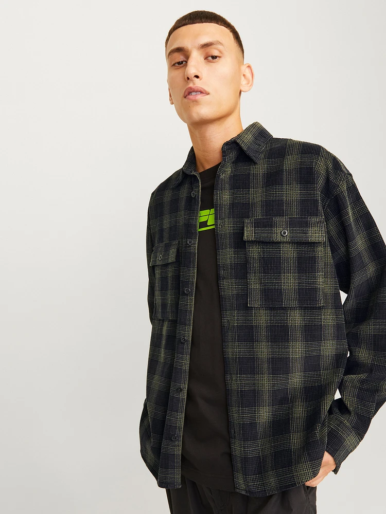 Relaxed Fit Corduroy Plaid Shirt | Jack & Jones