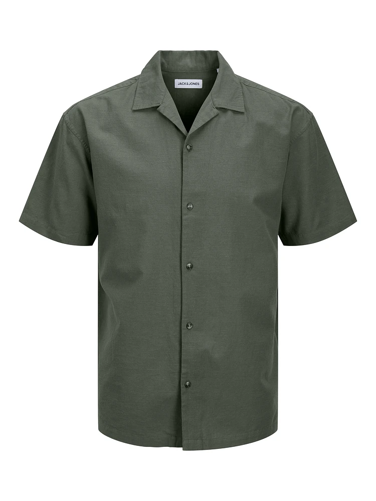 Chemise mélange en lin à coupe décontractée | Jack & Jones