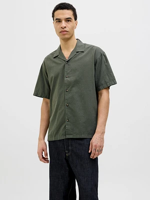 Chemise mélange en lin à coupe décontractée | Jack & Jones