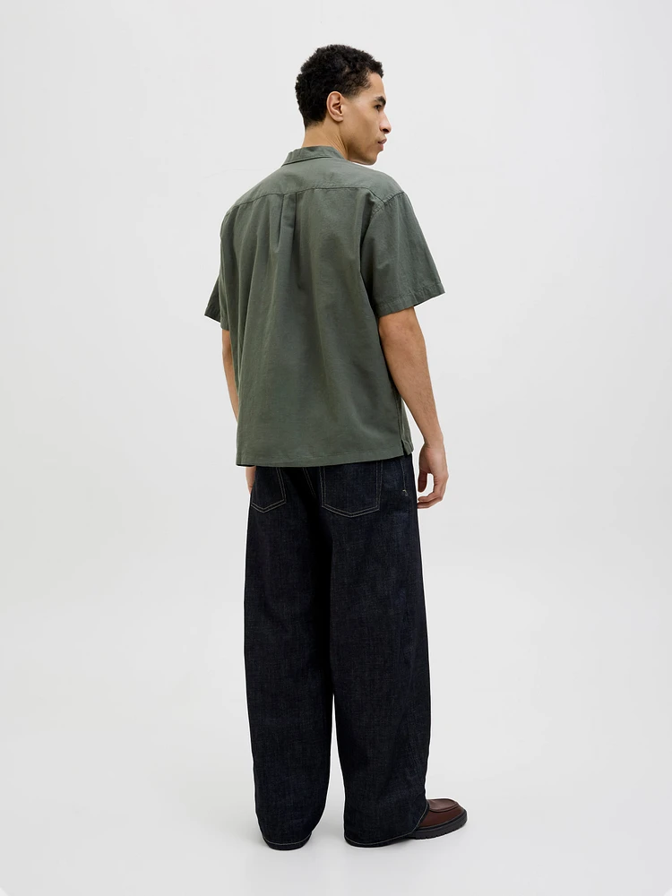 Chemise mélange en lin à coupe décontractée | Jack & Jones