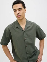 Chemise mélange en lin à coupe décontractée | Jack & Jones