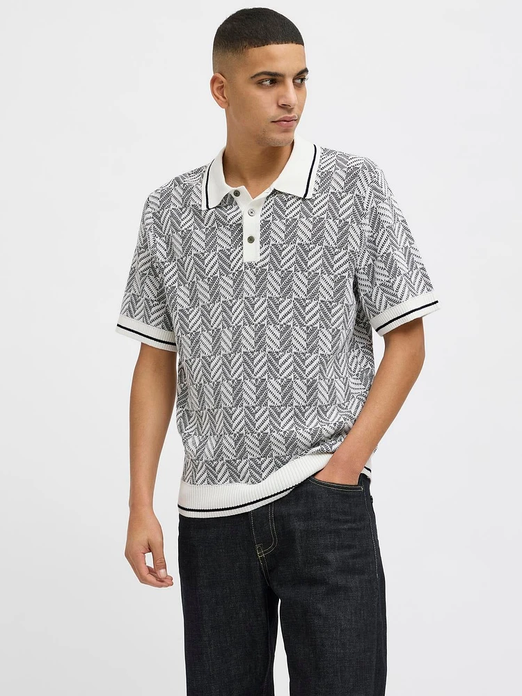 Relaxed Fit Knitted Polo-Shirt | Jack & Jones®