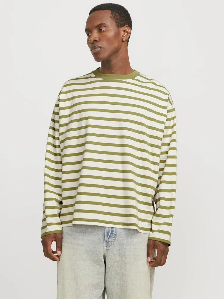 Loose Fit Printed Striped T-Shirt | Jack & Jones