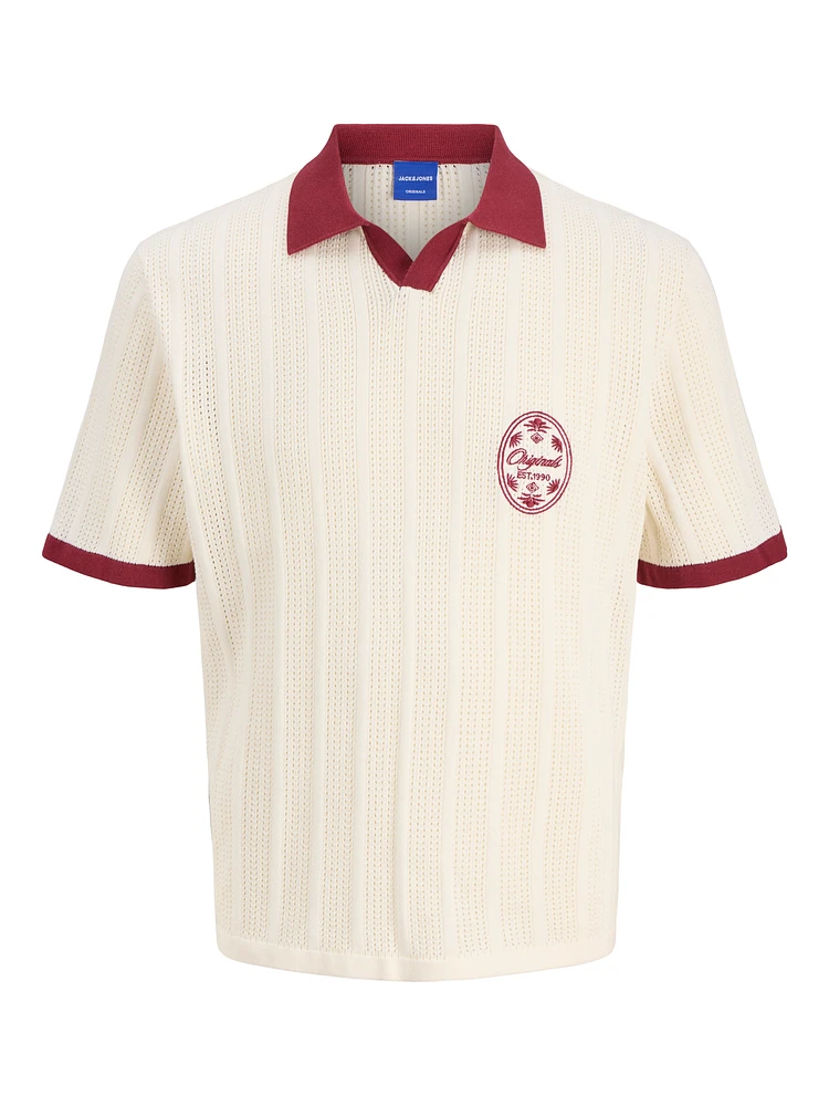 Relaxed Fit Polo Dropped shoulders Knitted Polo-Shirt | Jack & Jones