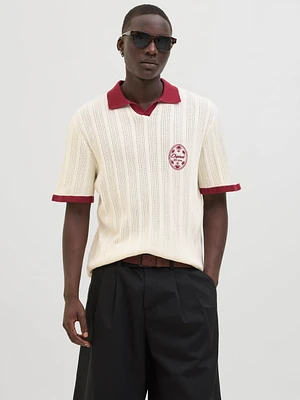 Relaxed Fit Polo Dropped shoulders Knitted Polo-Shirt | Jack & Jones
