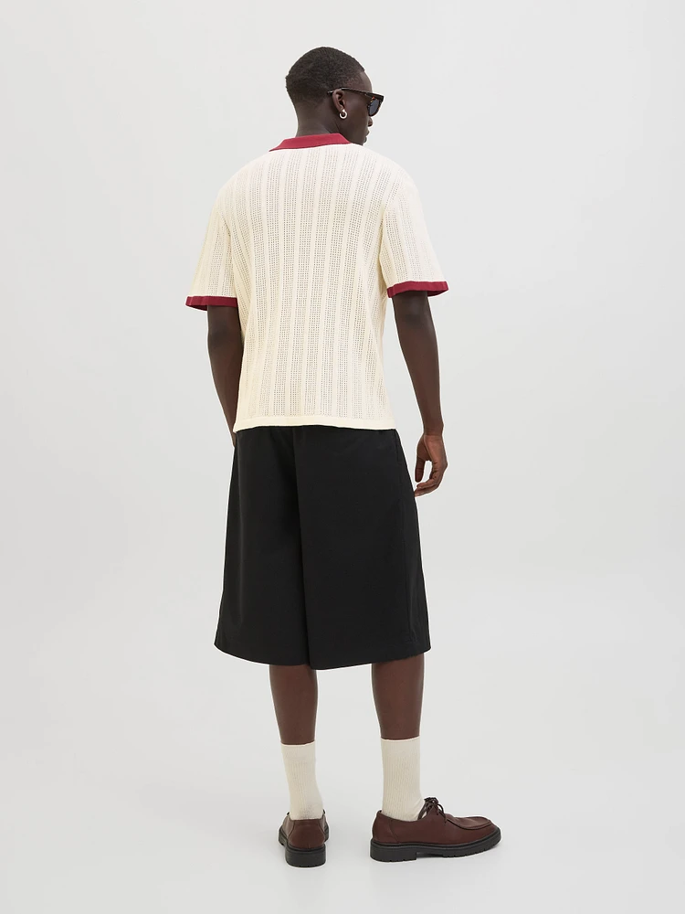 Relaxed Fit Polo Dropped shoulders Knitted Polo-Shirt | Jack & Jones