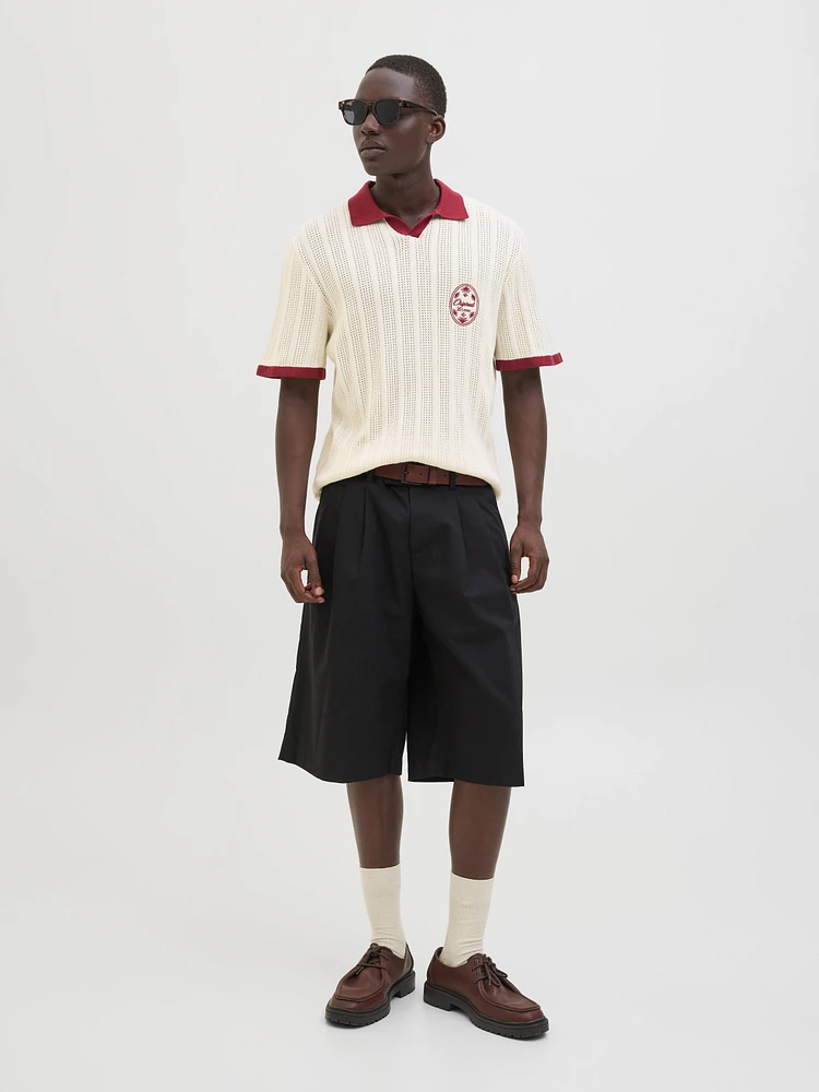 Relaxed Fit Polo Dropped shoulders Knitted Polo-Shirt | Jack & Jones