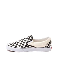 Chaussure de skate sans lacets Vans à motif en damier - Noire / Blanche