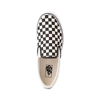 Chaussure de skate sans lacets Vans à motif en damier - Noire / Blanche