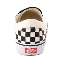 Chaussure de skate sans lacets Vans à motif en damier - Noire / Blanche