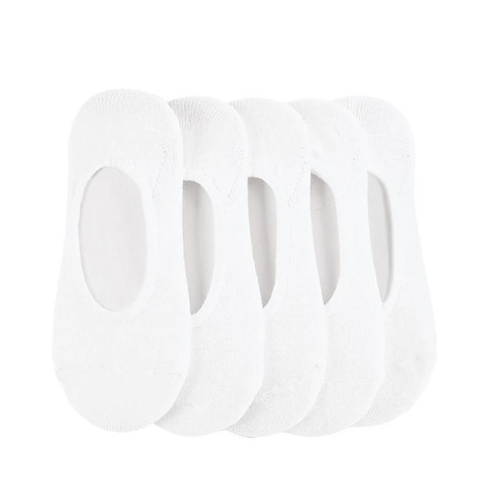 Womens No Show Sock 5-pack - White