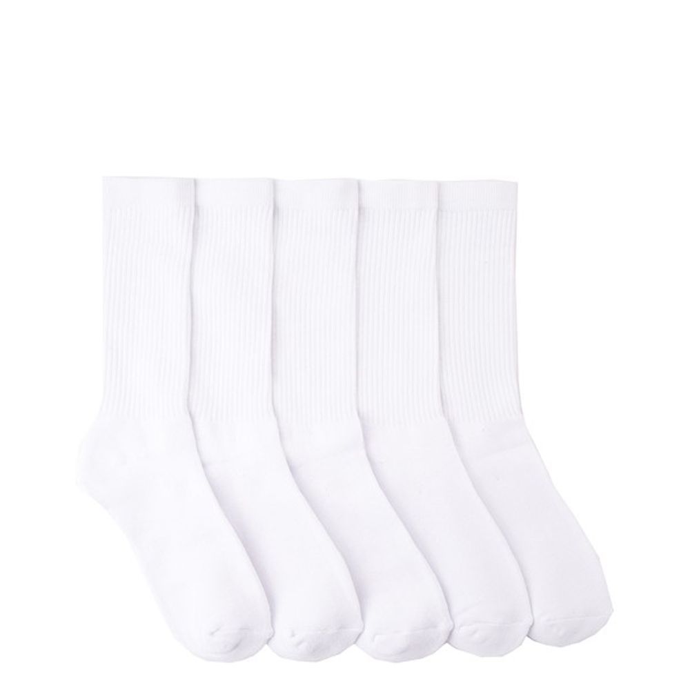 Mens Crew Socks 5 Pack - White