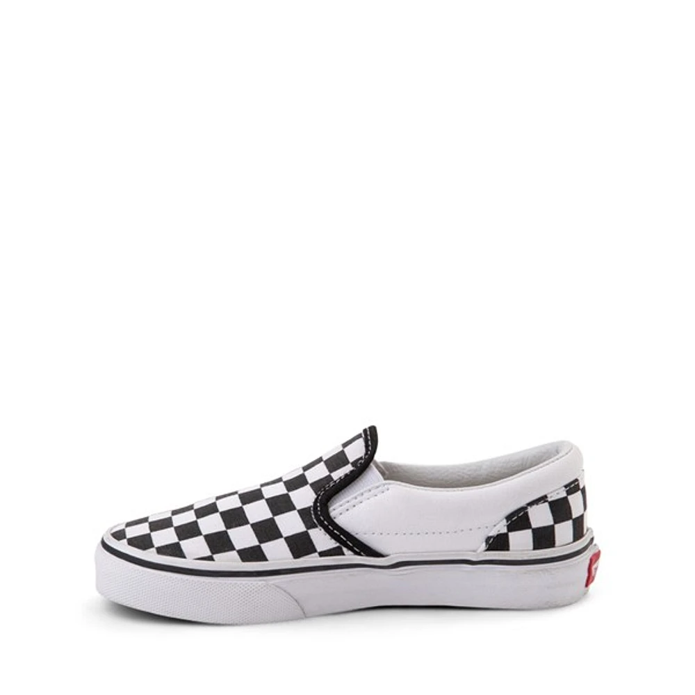 Chaussure de skate sans lacets à motif en damier Vans - Enfants / Junior Noire Blanche