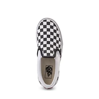 Chaussure de skate sans lacets à motif en damier Vans - Enfants / Junior Noire Blanche