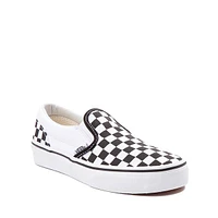 Chaussure de skate sans lacets à motif en damier Vans - Enfants / Junior Noire Blanche