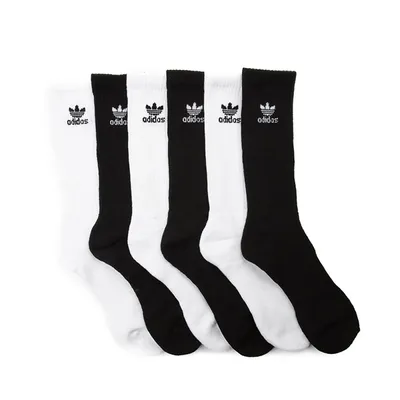 Mens adidas Trefoil Crew Socks 6 Pack - White / Black