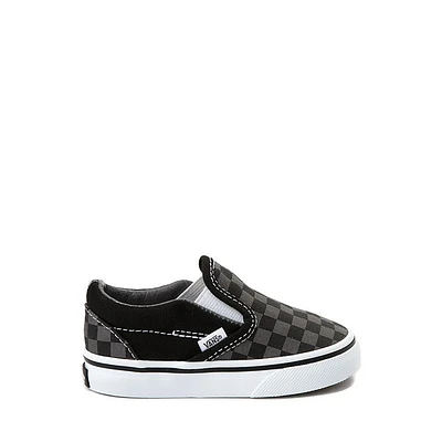 Chaussure de skate sans lacets à motif en damier Vans - Bébés / Tout-petits Noire Grise