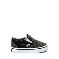 Chaussure de skate sans lacets à motif en damier Vans - Bébés / Tout-petits Noire Grise