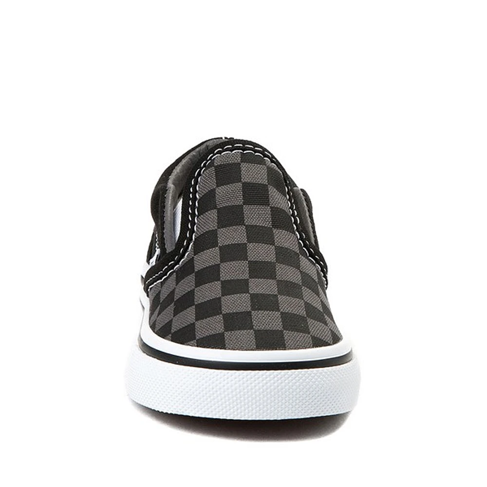 Chaussure de skate sans lacets à motif en damier Vans - Bébés / Tout-petits Noire Grise